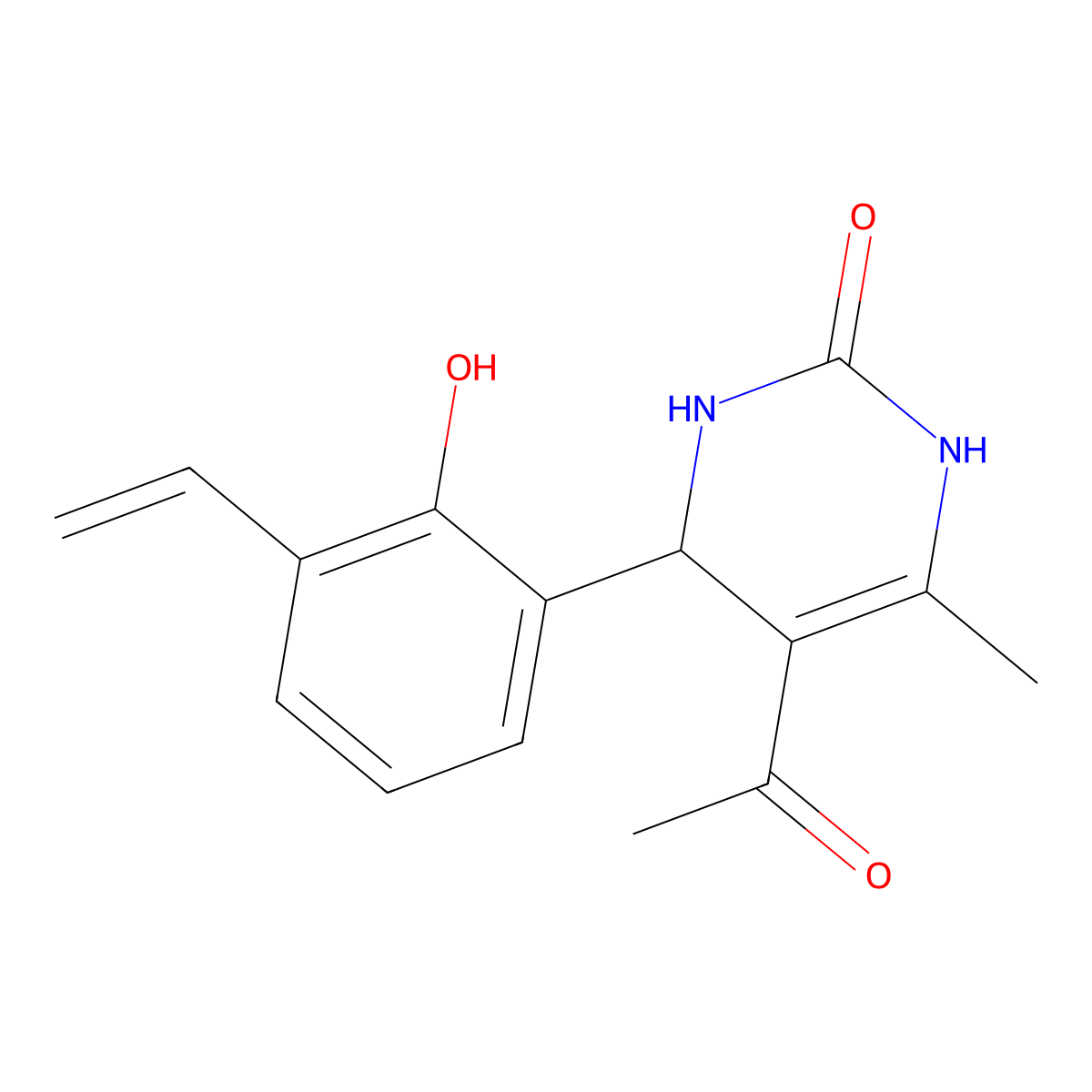 5-acetyl-4-(3-ethenyl-2-hydroxyphenyl)-6-methyl-3,4-dihydro-1H-pyrimidin-2-one molecular structure, CAS 392314-89-5