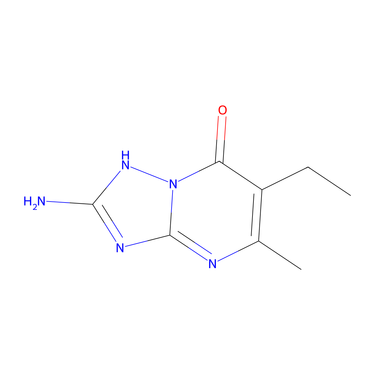 2-Amino-6-ethyl-5-methyl[1,2,4]triazolo[1,5-A]pyrimidin-7-OL molecular structure, CAS 392315-45-6