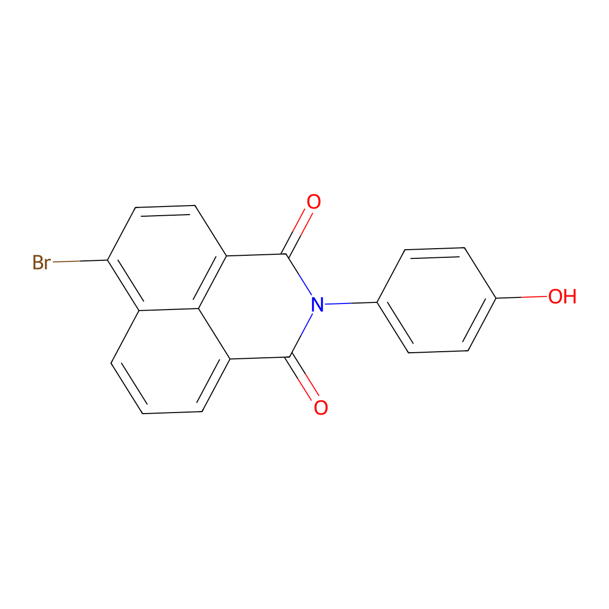 6-Bromo-2-(4-hydroxyphenyl)-1H-benzo[de]isoquinoline-1,3(2H)-dione molecular structure, CAS 392316-04-0
