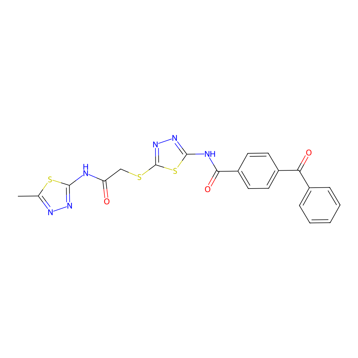 4-benzoyl-N-[5-[2-[(5-methyl-1,3,4-thiadiazol-2-yl)amino]-2-oxoethyl]sulfanyl-1,3,4-thiadiazol-2-yl]benzamide molecular structure, CAS 392319-43-6