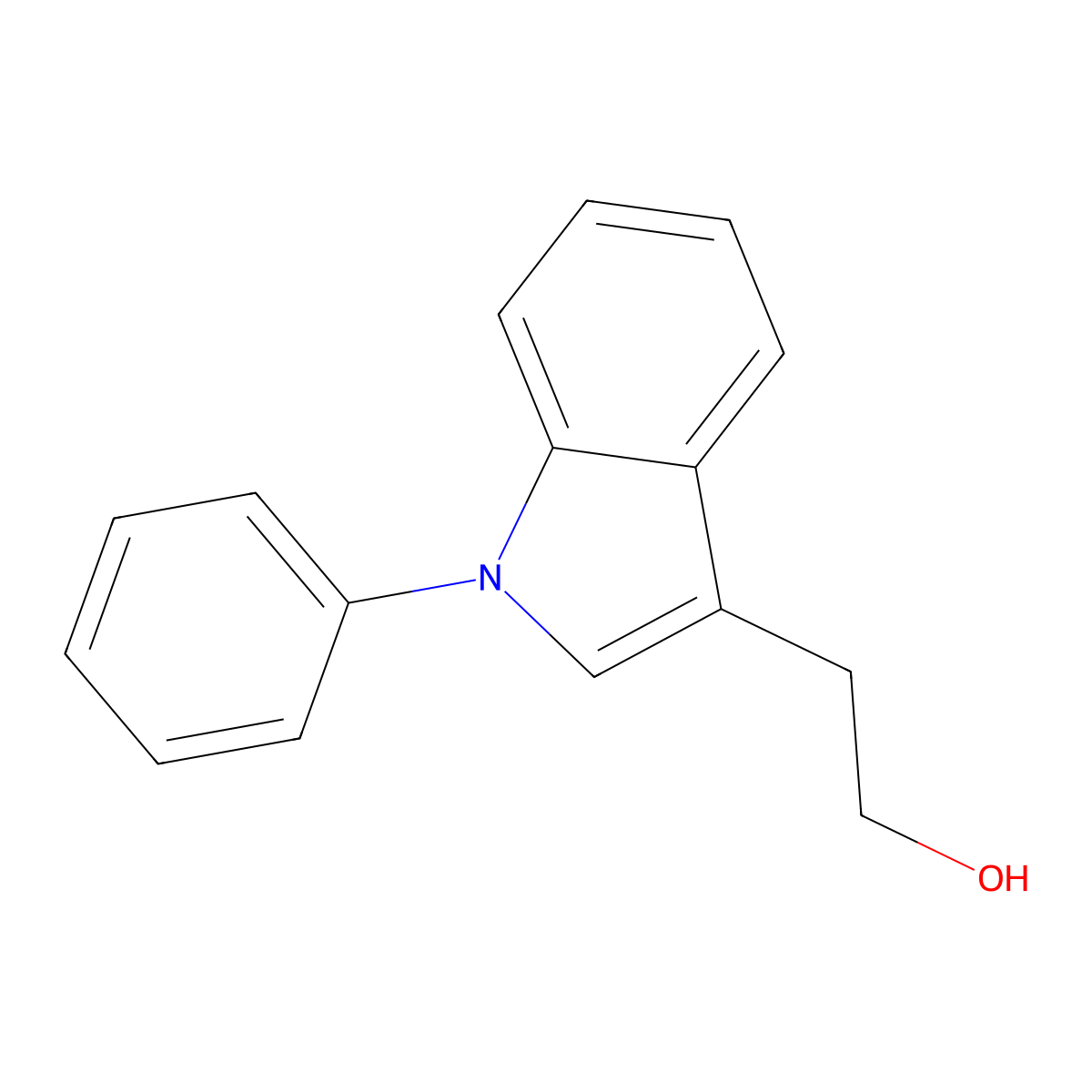 2-(1-phenyl-1H-indol-3-yl)ethan-1-ol molecular structure, CAS 39232-88-7