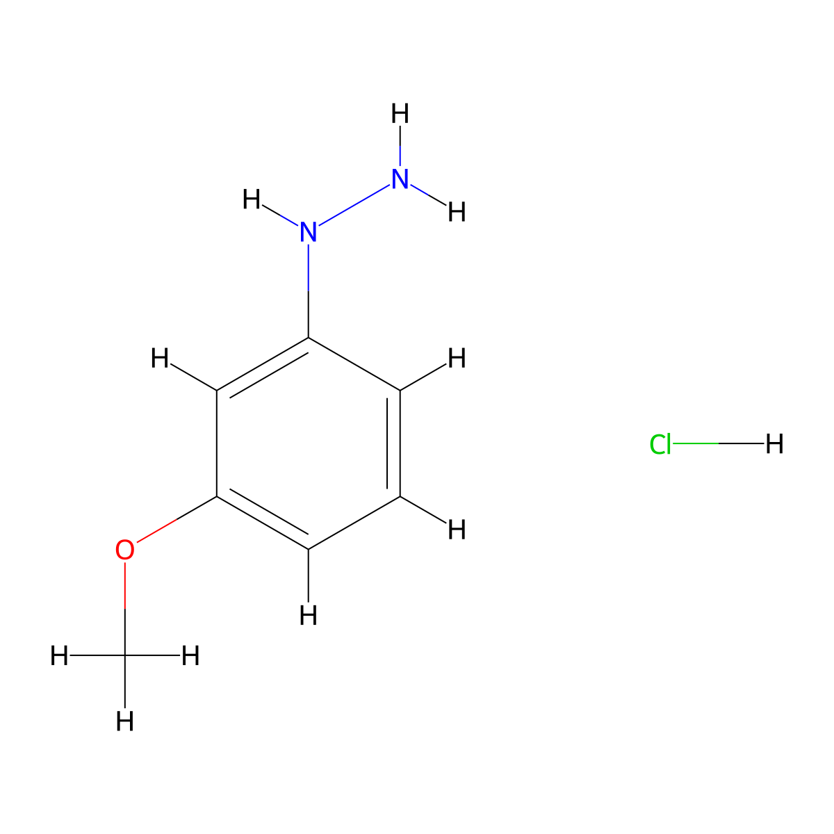 3-Methoxyphenylhydrazine hydrochloride molecular structure, CAS 39232-91-2
