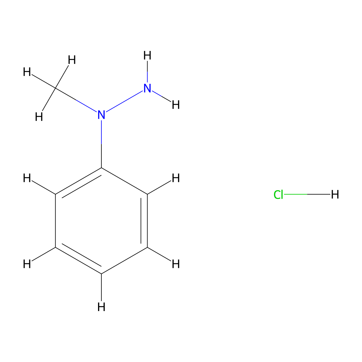 1-Methyl-1-phenylhydrazine hydrochloride molecular structure, CAS 39232-92-3