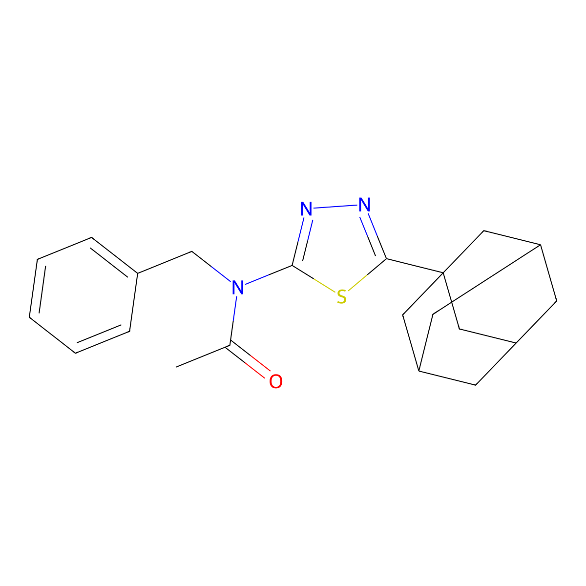 N-[5-(1-adamantyl)-1,3,4-thiadiazol-2-yl]-N-benzylacetamide molecular structure, CAS 392320-12-6