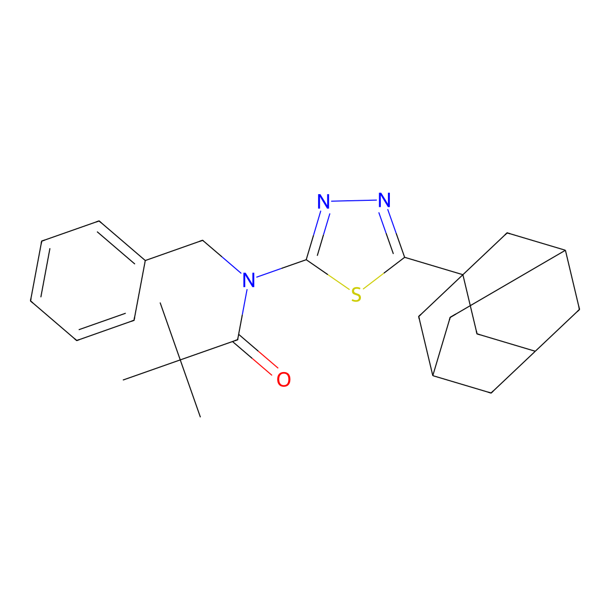 N-[5-(1-adamantyl)-1,3,4-thiadiazol-2-yl]-N-benzyl-2,2-dimethylpropanamide molecular structure, CAS 392320-17-1