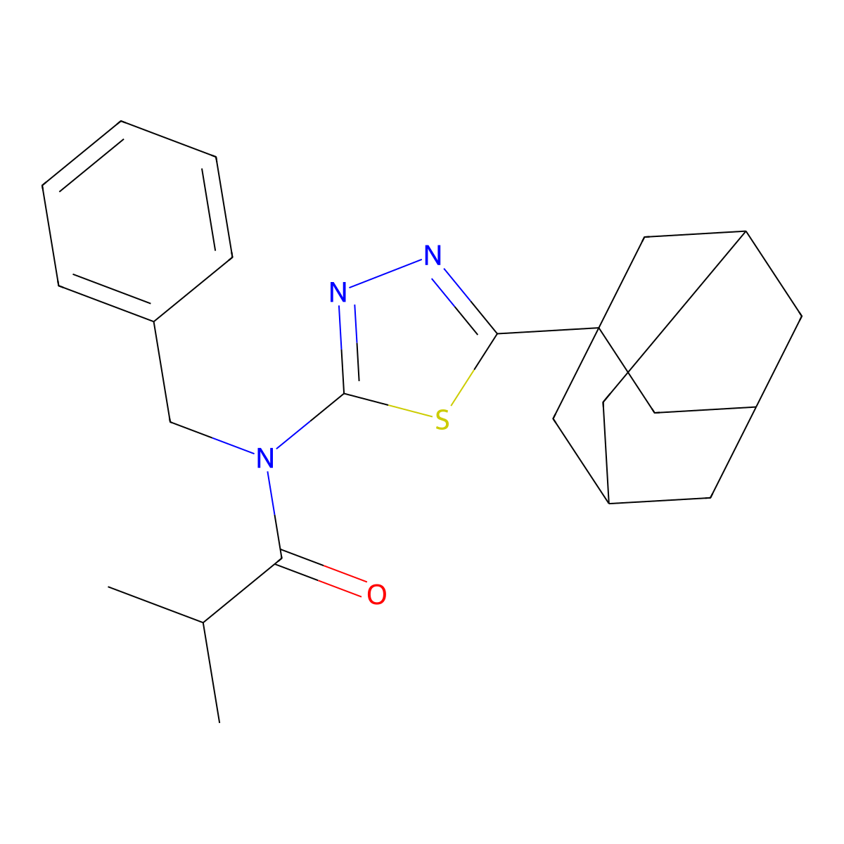 N-[5-(1-adamantyl)-1,3,4-thiadiazol-2-yl]-N-benzyl-2-methylpropanamide molecular structure, CAS 392320-18-2