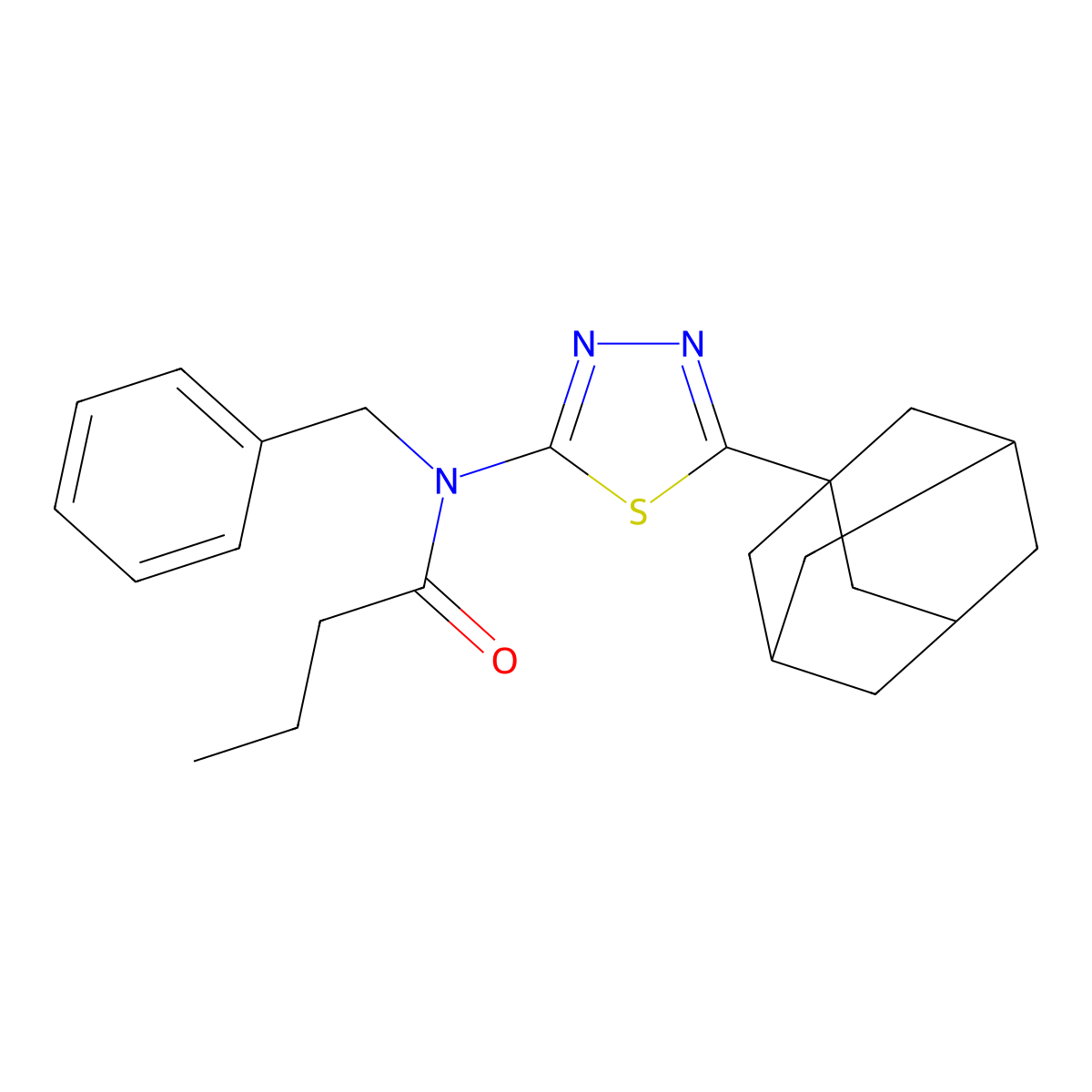 N-[5-(1-adamantyl)-1,3,4-thiadiazol-2-yl]-N-benzylbutanamide molecular structure, CAS 392320-19-3