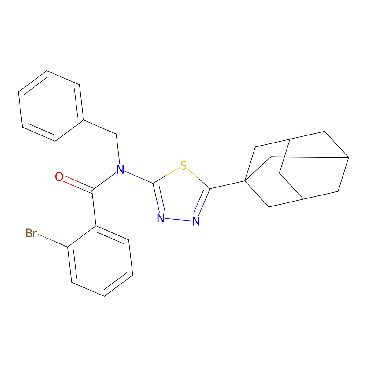 N-[5-(1-adamantyl)-1,3,4-thiadiazol-2-yl]-N-benzyl-2-bromobenzamide molecular structure, CAS 392320-41-1