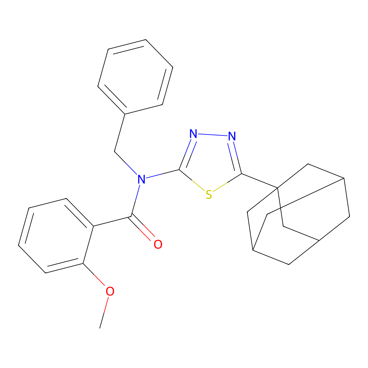 N-[5-(1-adamantyl)-1,3,4-thiadiazol-2-yl]-N-benzyl-2-methoxybenzamide molecular structure, CAS 392320-44-4