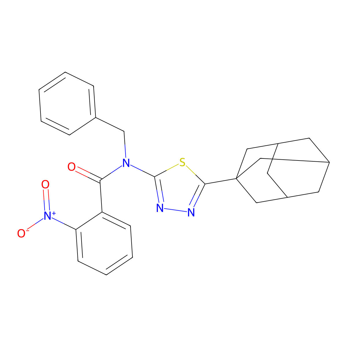 N-[5-(1-adamantyl)-1,3,4-thiadiazol-2-yl]-N-benzyl-2-nitrobenzamide molecular structure, CAS 392320-47-7
