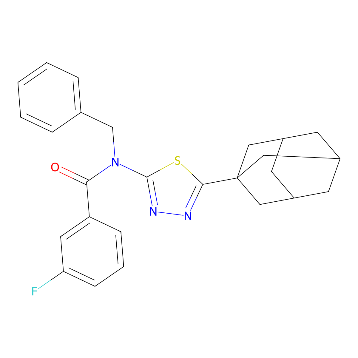 N-[5-(1-adamantyl)-1,3,4-thiadiazol-2-yl]-N-benzyl-3-fluorobenzamide molecular structure, CAS 392320-51-3