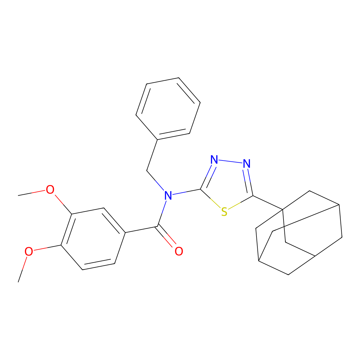 N-[5-(1-adamantyl)-1,3,4-thiadiazol-2-yl]-N-benzyl-3,4-dimethoxybenzamide molecular structure, CAS 392320-64-8
