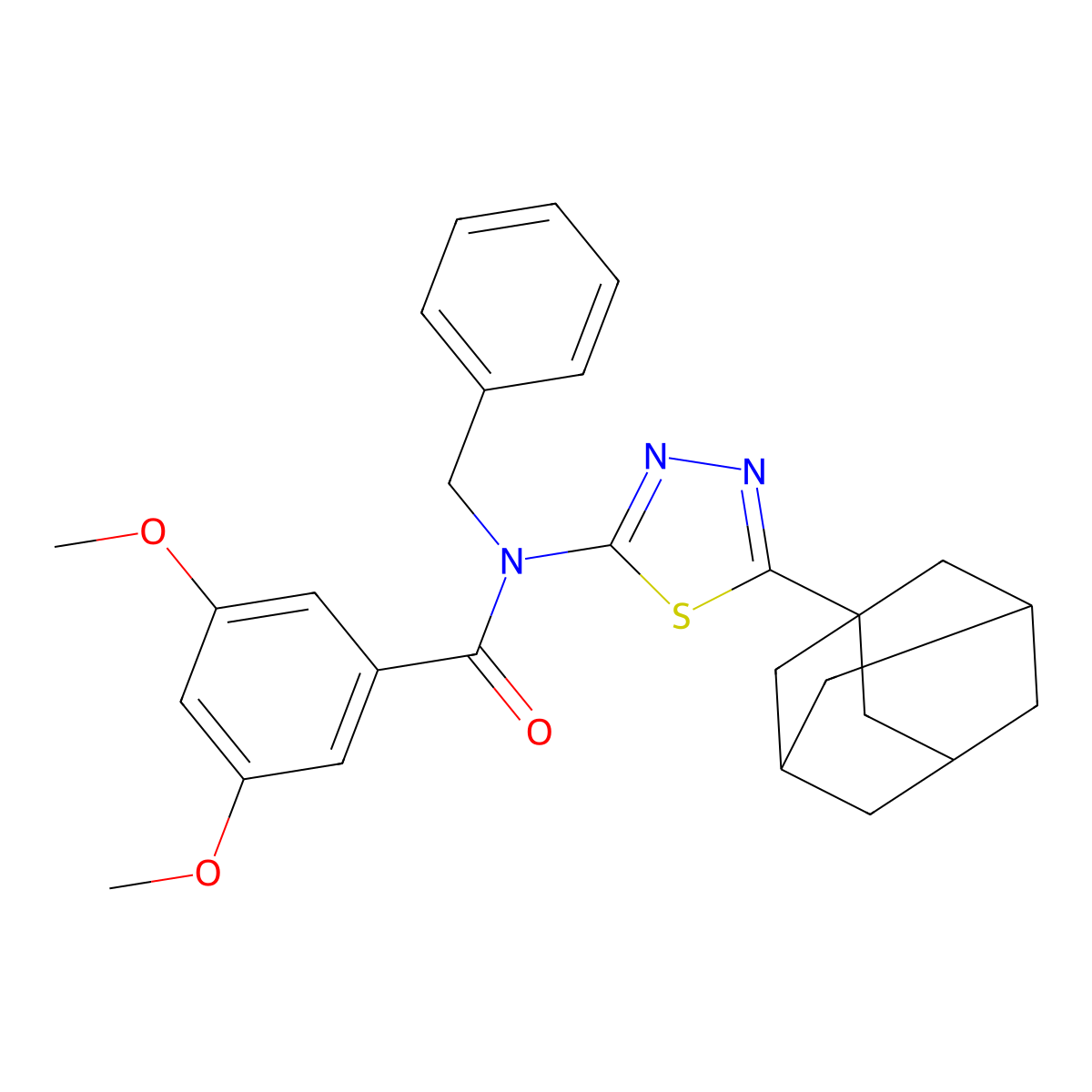 N-[5-(1-adamantyl)-1,3,4-thiadiazol-2-yl]-N-benzyl-3,5-dimethoxybenzamide molecular structure, CAS 392320-65-9