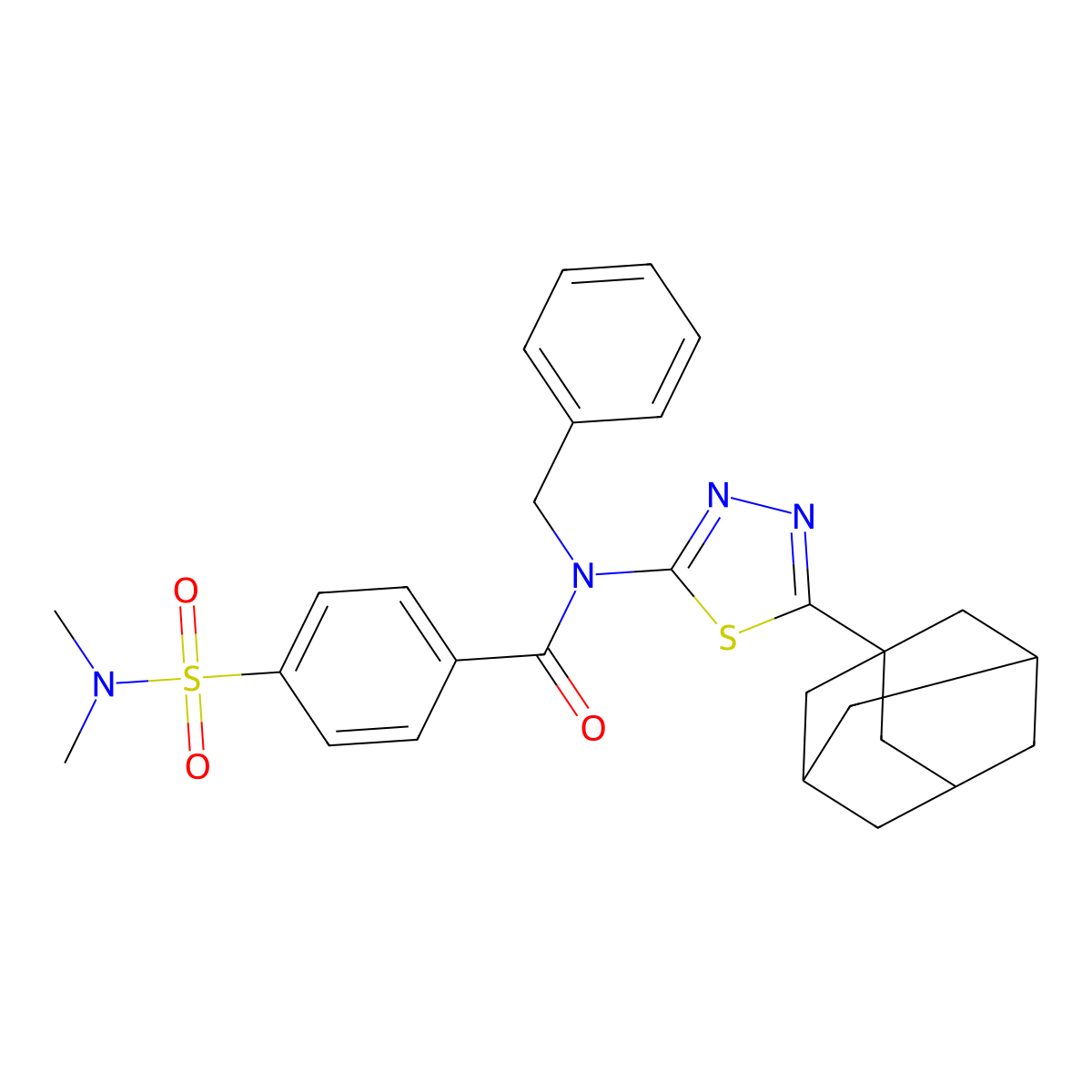 N-[5-(1-adamantyl)-1,3,4-thiadiazol-2-yl]-N-benzyl-4-(dimethylsulfamoyl)benzamide molecular structure, CAS 392320-69-3