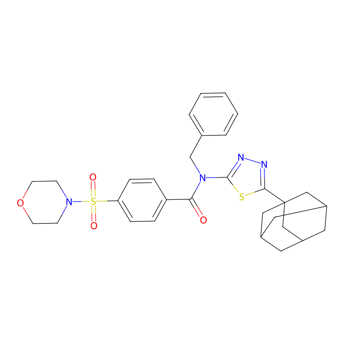N-[5-(1-adamantyl)-1,3,4-thiadiazol-2-yl]-N-benzyl-4-morpholin-4-ylsulfonylbenzamide molecular structure, CAS 392320-72-8