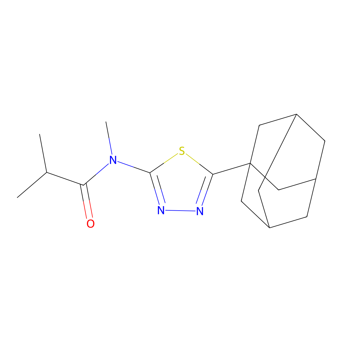 N-[5-(1-adamantyl)-1,3,4-thiadiazol-2-yl]-N,2-dimethylpropanamide molecular structure, CAS 392320-83-1