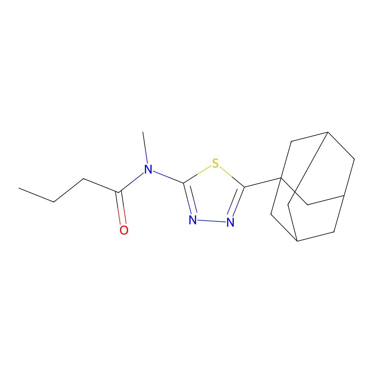 N-[5-(1-adamantyl)-1,3,4-thiadiazol-2-yl]-N-methylbutanamide molecular structure, CAS 392320-84-2