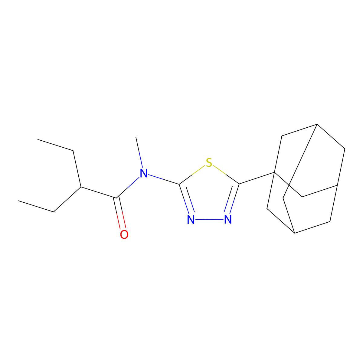N-[5-(1-adamantyl)-1,3,4-thiadiazol-2-yl]-2-ethyl-N-methylbutanamide molecular structure, CAS 392320-85-3