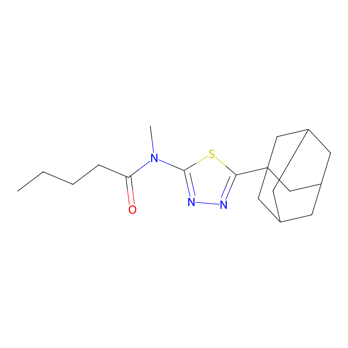N-[5-(1-adamantyl)-1,3,4-thiadiazol-2-yl]-N-methylpentanamide molecular structure, CAS 392320-86-4