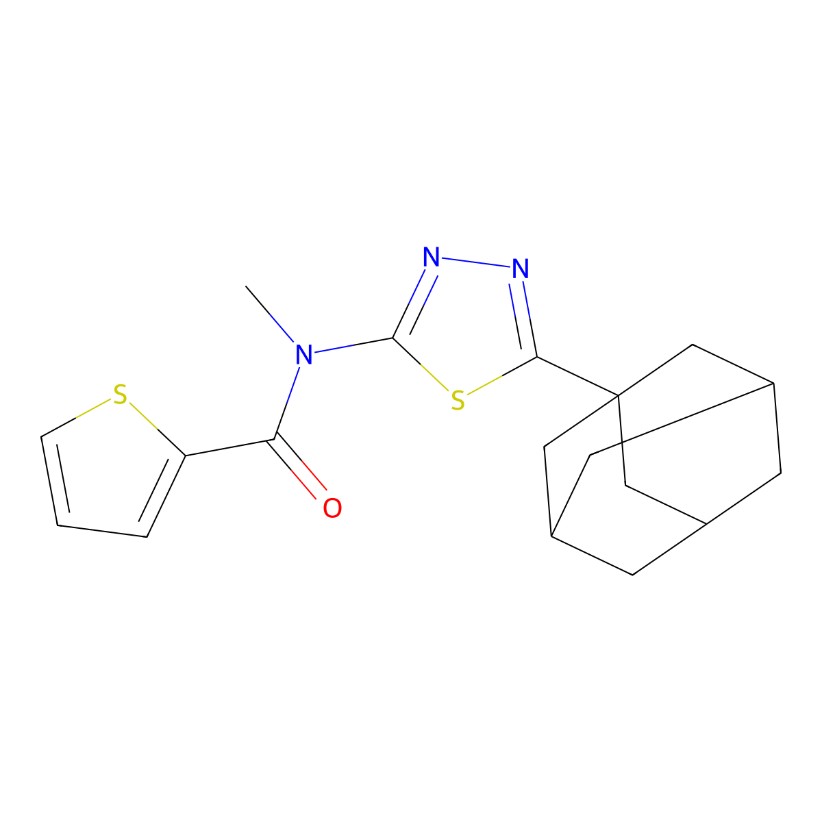 N-[5-(1-adamantyl)-1,3,4-thiadiazol-2-yl]-N-methylthiophene-2-carboxamide molecular structure, CAS 392320-98-8
