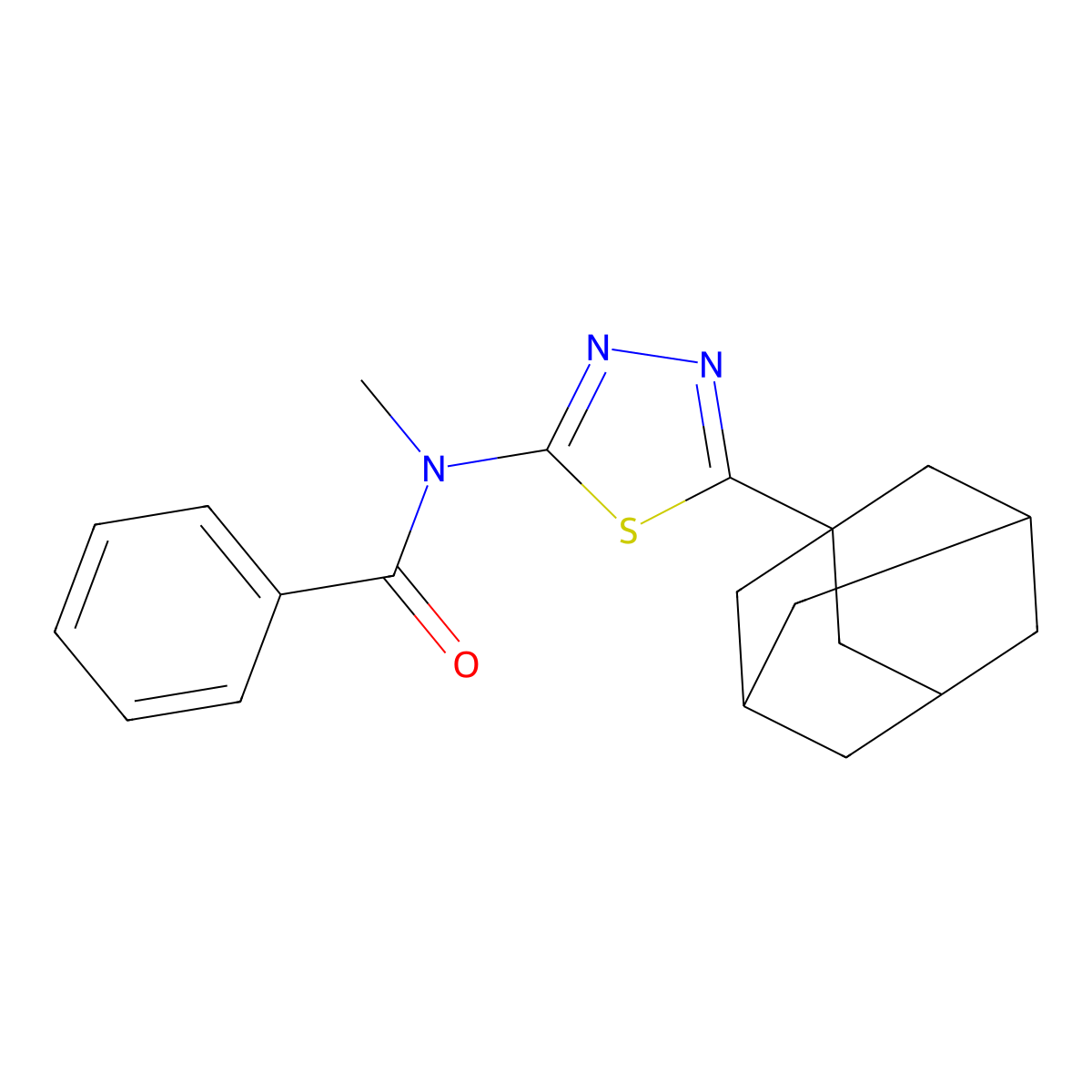 N-[5-(adamantan-1-yl)-1,3,4-thiadiazol-2-yl]-N-methylbenzamide molecular structure, CAS 392321-00-5