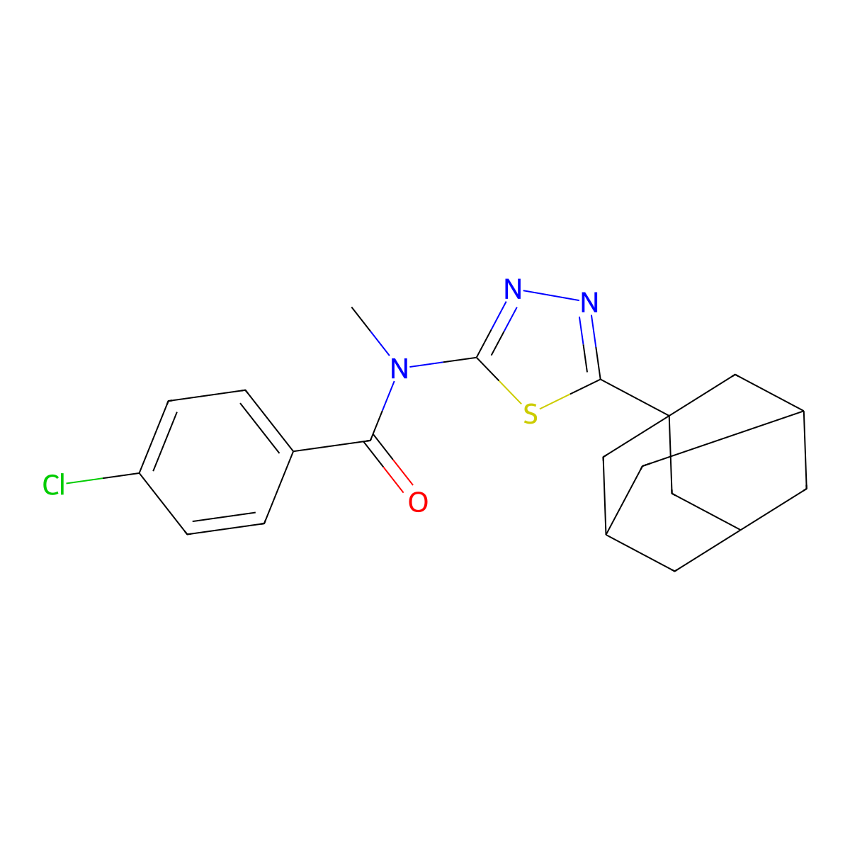 N-[5-(1-adamantyl)-1,3,4-thiadiazol-2-yl]-4-chloro-N-methylbenzamide molecular structure, CAS 392321-04-9
