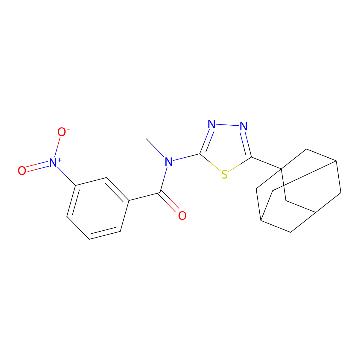 N-[5-(1-adamantyl)-1,3,4-thiadiazol-2-yl]-N-methyl-3-nitrobenzamide molecular structure, CAS 392321-13-0