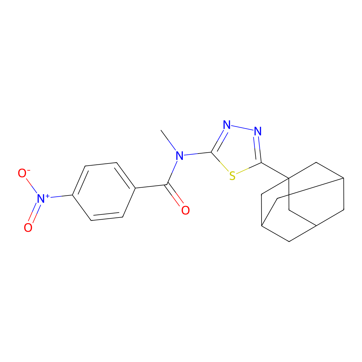 N-[5-(1-adamantyl)-1,3,4-thiadiazol-2-yl]-N-methyl-4-nitrobenzamide molecular structure, CAS 392321-14-1