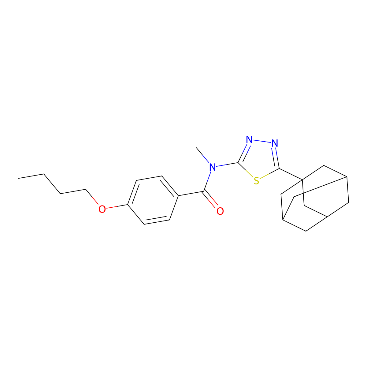 N-[5-(1-adamantyl)-1,3,4-thiadiazol-2-yl]-4-butoxy-N-methylbenzamide molecular structure, CAS 392321-22-1