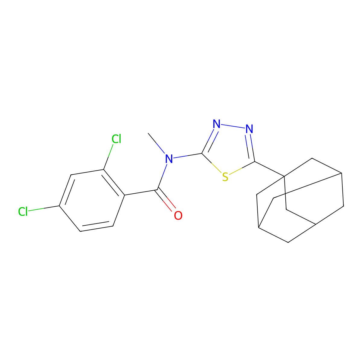N-[5-(1-adamantyl)-1,3,4-thiadiazol-2-yl]-2,4-dichloro-N-methylbenzamide molecular structure, CAS 392321-26-5