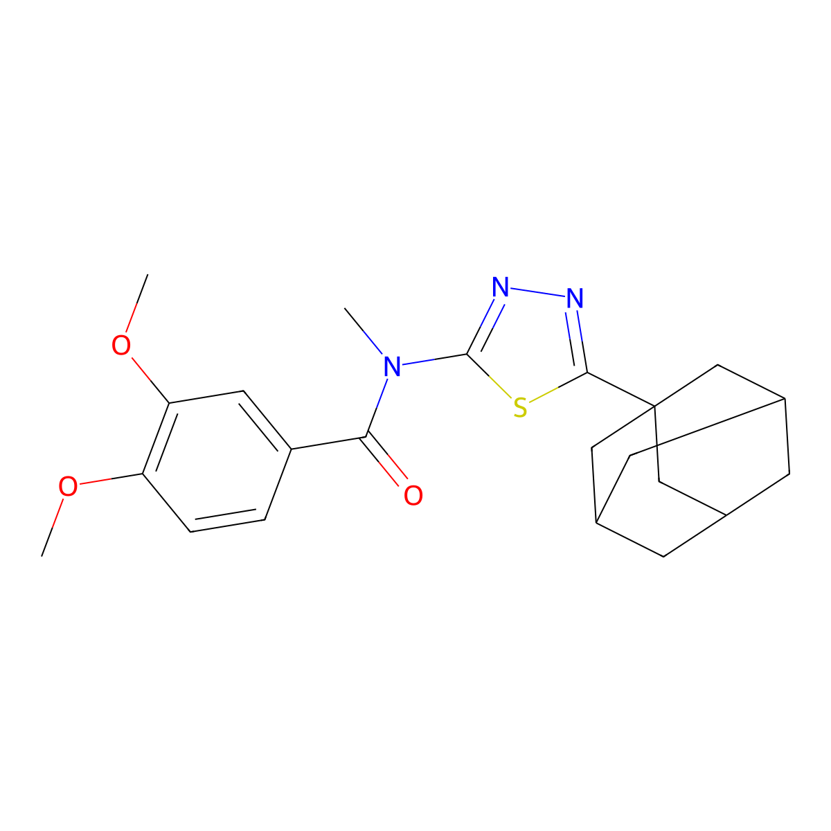 N-[5-(1-adamantyl)-1,3,4-thiadiazol-2-yl]-3,4-dimethoxy-N-methylbenzamide molecular structure, CAS 392321-29-8
