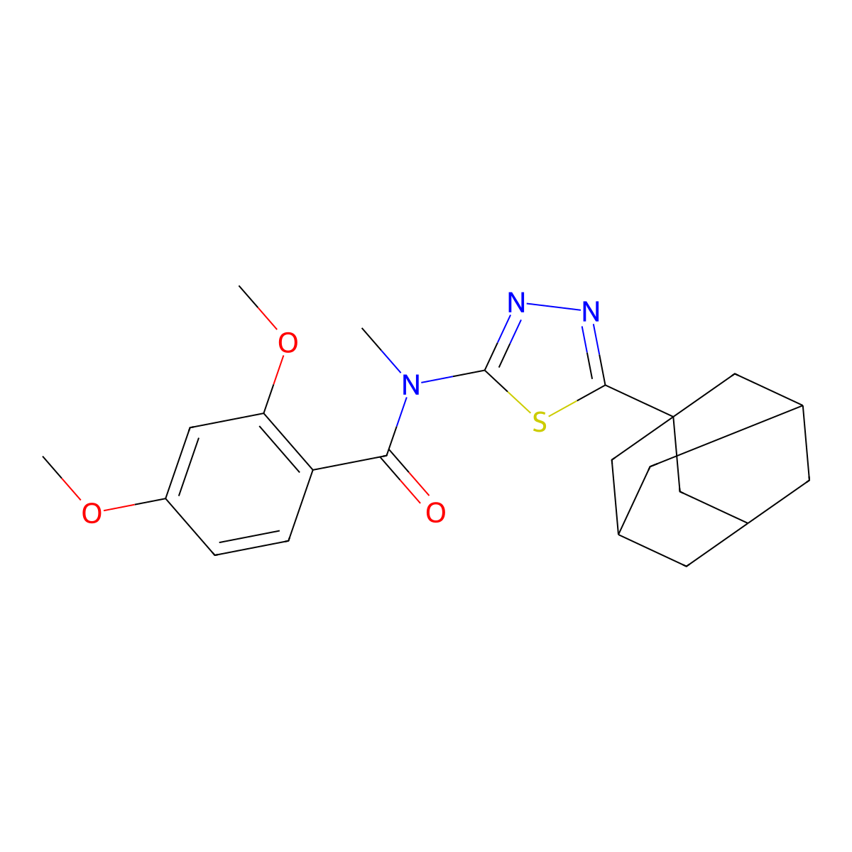 N-[5-(1-adamantyl)-1,3,4-thiadiazol-2-yl]-2,4-dimethoxy-N-methylbenzamide molecular structure, CAS 392321-30-1