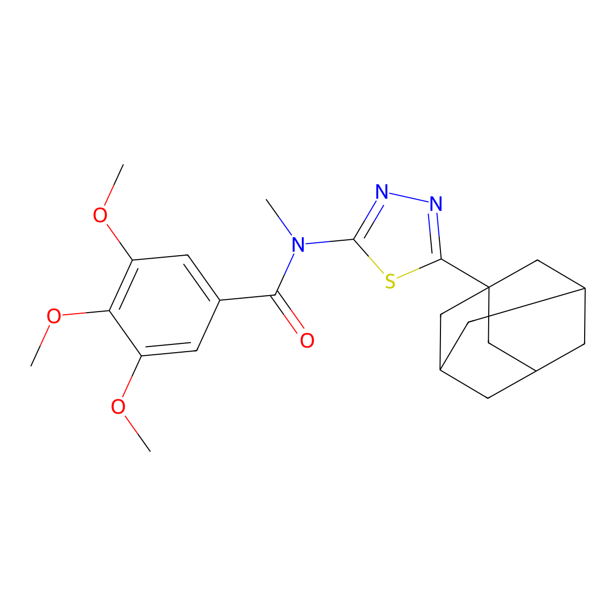 N-[5-(1-adamantyl)-1,3,4-thiadiazol-2-yl]-3,4,5-trimethoxy-N-methylbenzamide molecular structure, CAS 392321-32-3