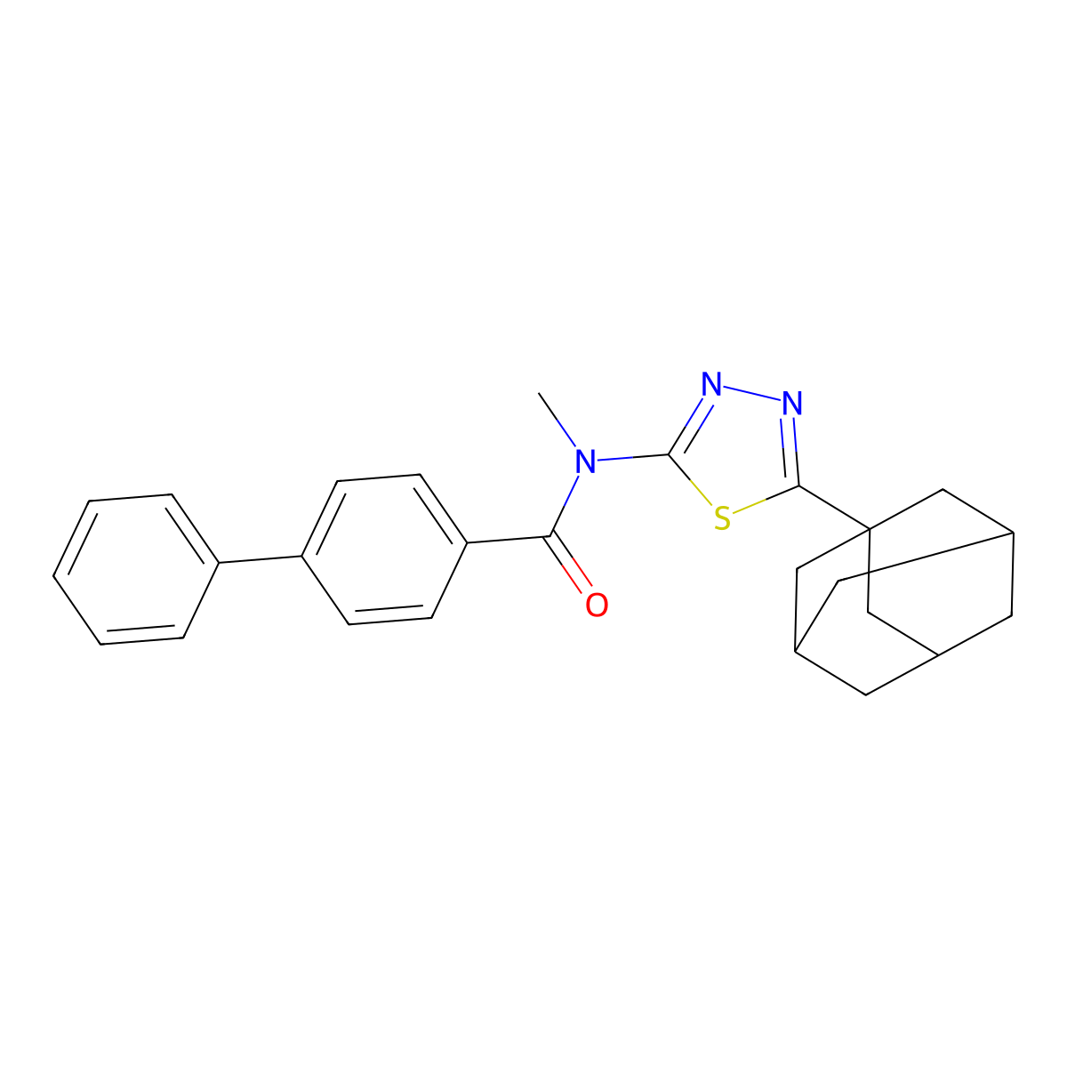 N-[5-(1-adamantyl)-1,3,4-thiadiazol-2-yl]-N-methyl-4-phenylbenzamide molecular structure, CAS 392321-33-4