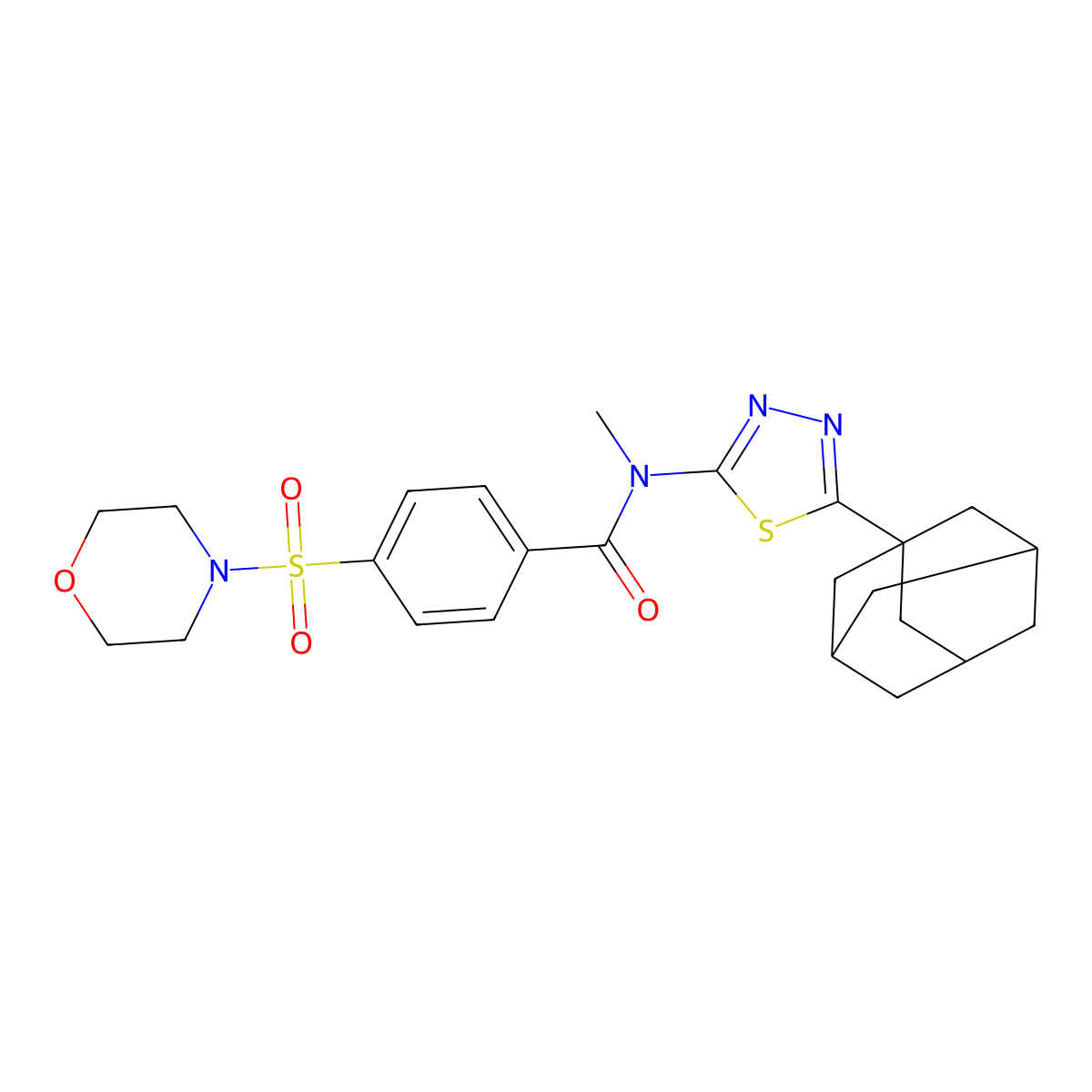 N-[5-(1-adamantyl)-1,3,4-thiadiazol-2-yl]-N-methyl-4-morpholin-4-ylsulfonylbenzamide molecular structure, CAS 392321-37-8