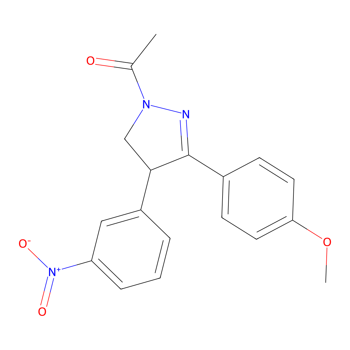 1-[5-(4-Methoxyphenyl)-4-(3-nitrophenyl)-3,4-dihydropyrazol-2-yl]ethanone molecular structure, CAS 392321-74-3