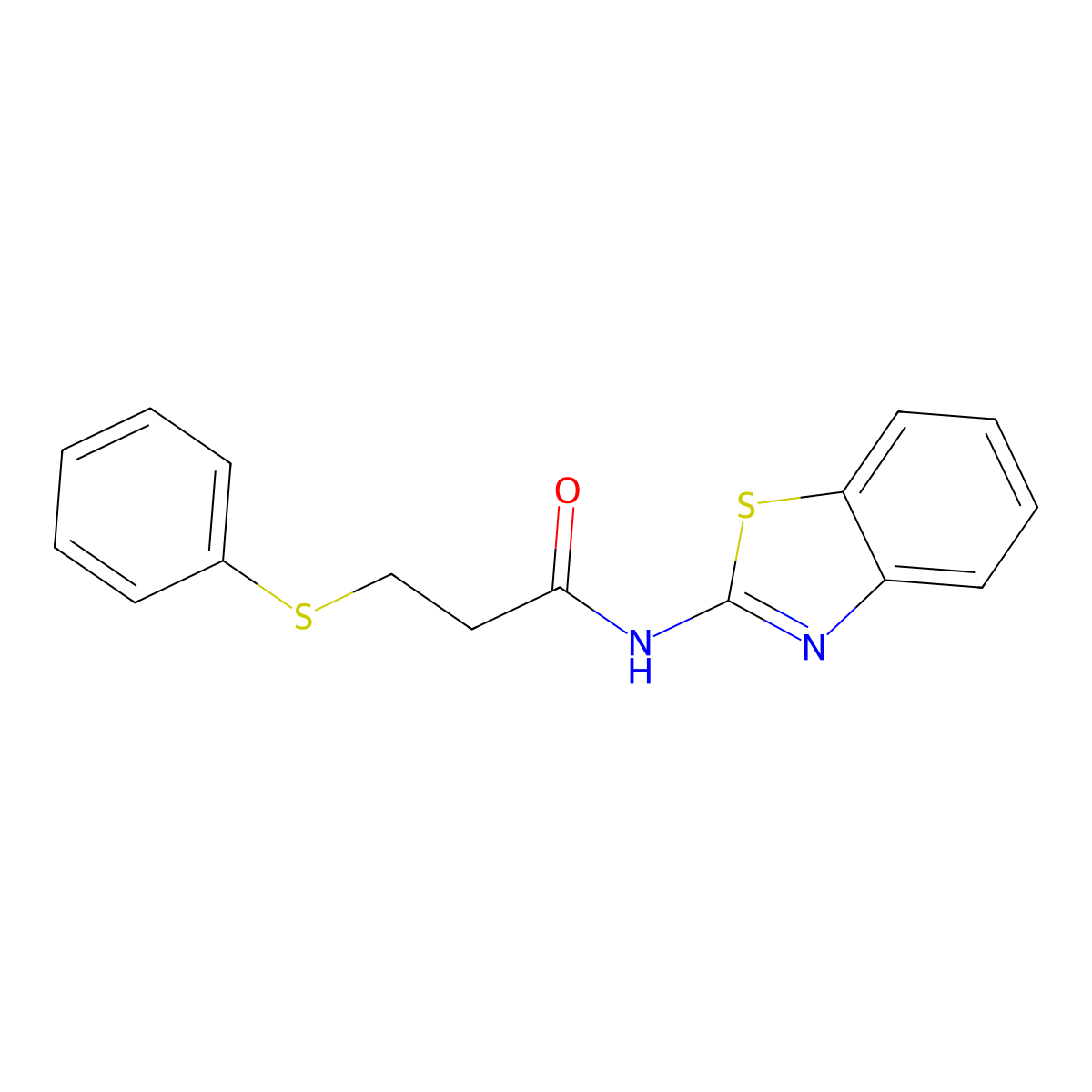 N-(1,3-benzothiazol-2-yl)-3-(phenylsulfanyl)propanamide molecular structure, CAS 392322-57-5