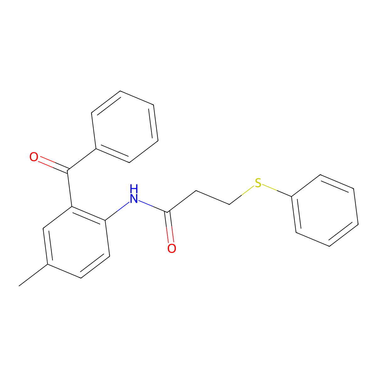 N-(2-benzoyl-4-methylphenyl)-3-(phenylthio)propanamide molecular structure, CAS 392322-69-9