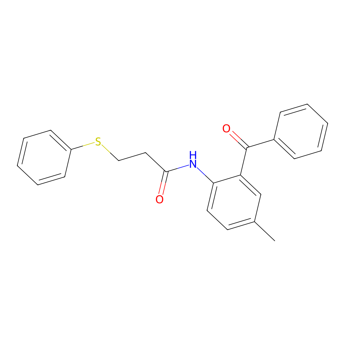 N-(2-benzoyl-4-methylphenyl)-3-(phenylthio)propanamide molecular structure, CAS 392322-69-9