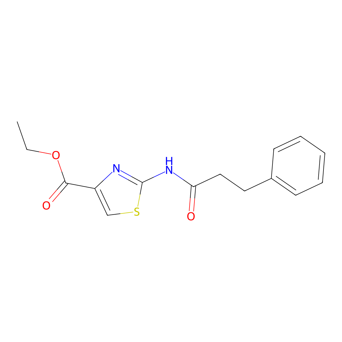 Ethyl 2-(3-phenylpropanamido)thiazole-4-carboxylate molecular structure, CAS 392322-79-1