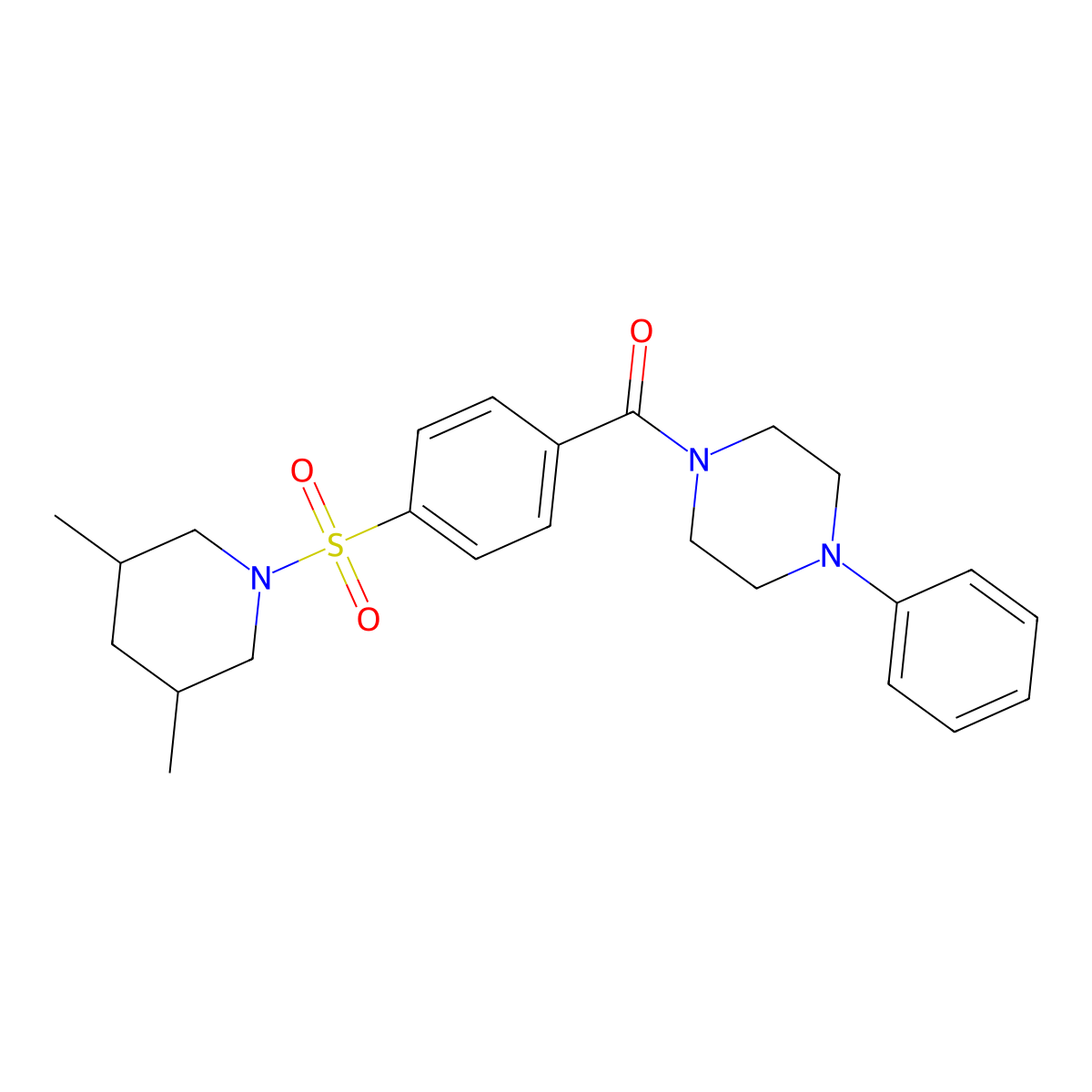 [4-(3,5-Dimethylpiperidin-1-yl)sulfonylphenyl]-(4-phenylpiperazin-1-yl)methanone molecular structure, CAS 392323-73-8