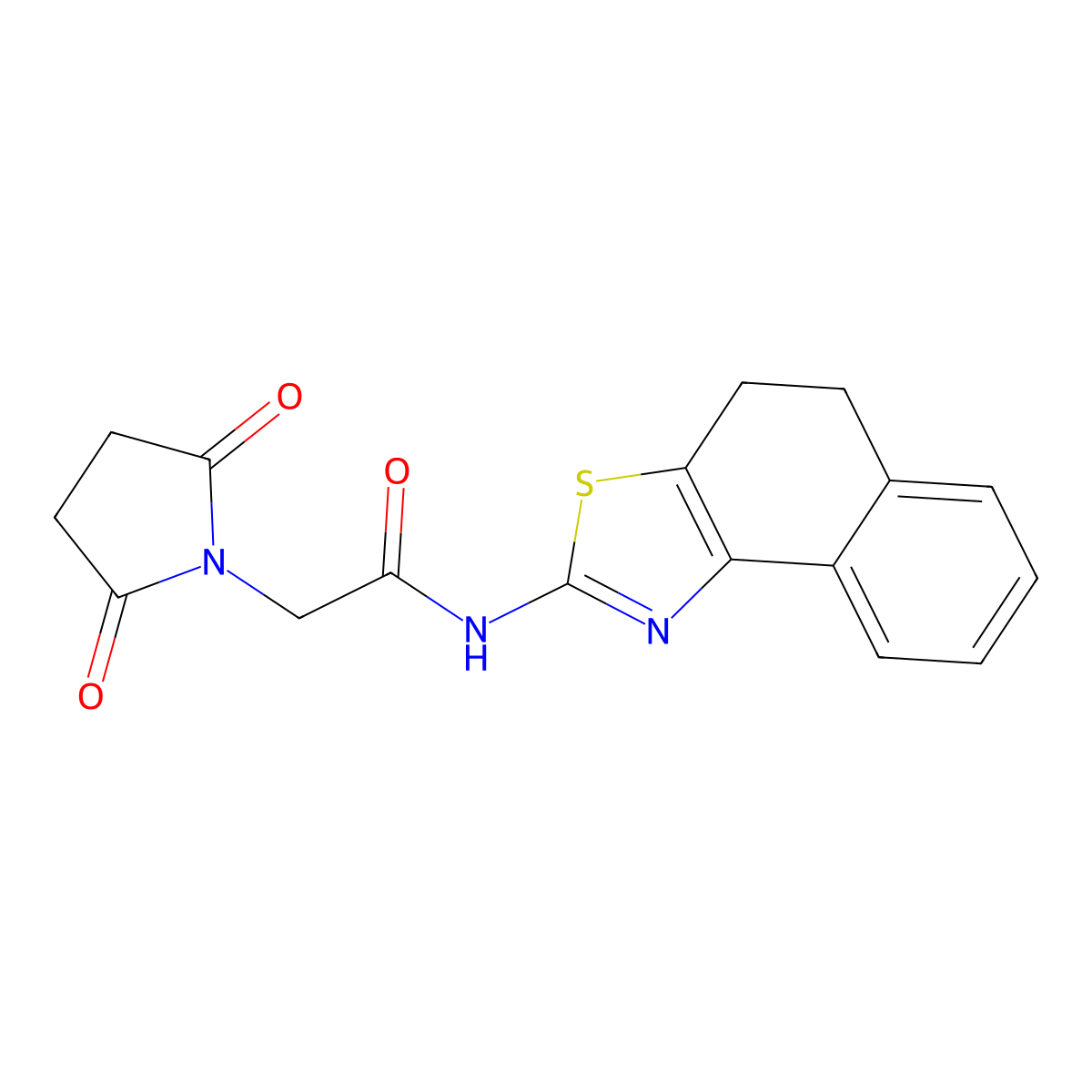 N-(4,5-dihydronaphtho[1,2-d]thiazol-2-yl)-2-(2,5-dioxopyrrolidin-1-yl)acetamide molecular structure, CAS 392324-50-4