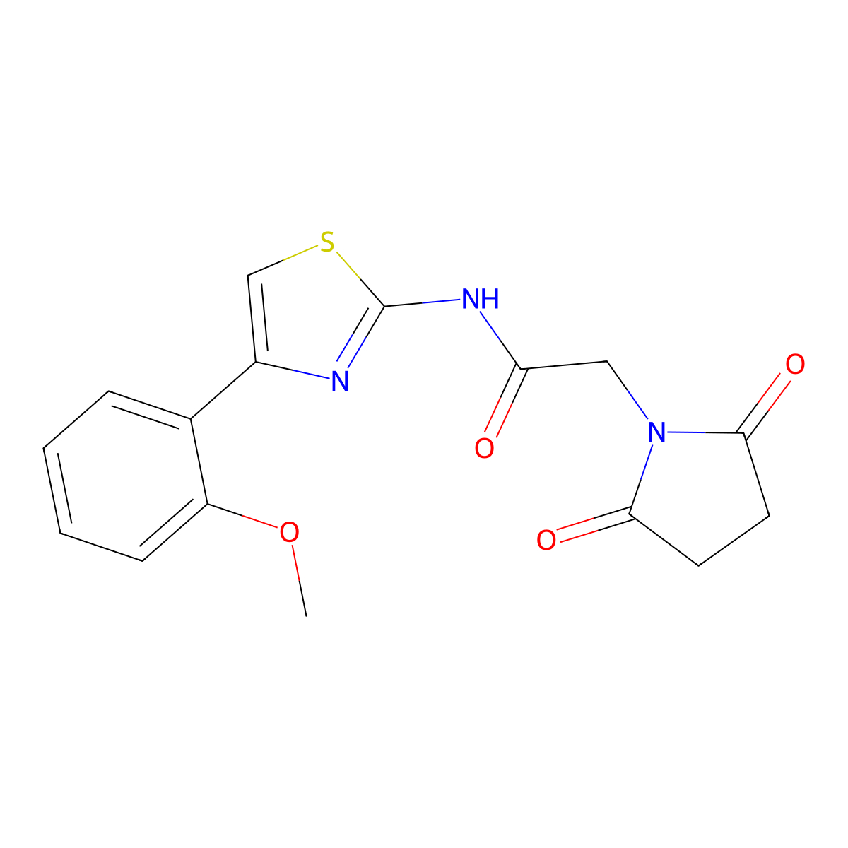 2-(2,5-dioxopyrrolidin-1-yl)-N-[4-(2-methoxyphenyl)-1,3-thiazol-2-yl]acetamide molecular structure, CAS 392324-65-1