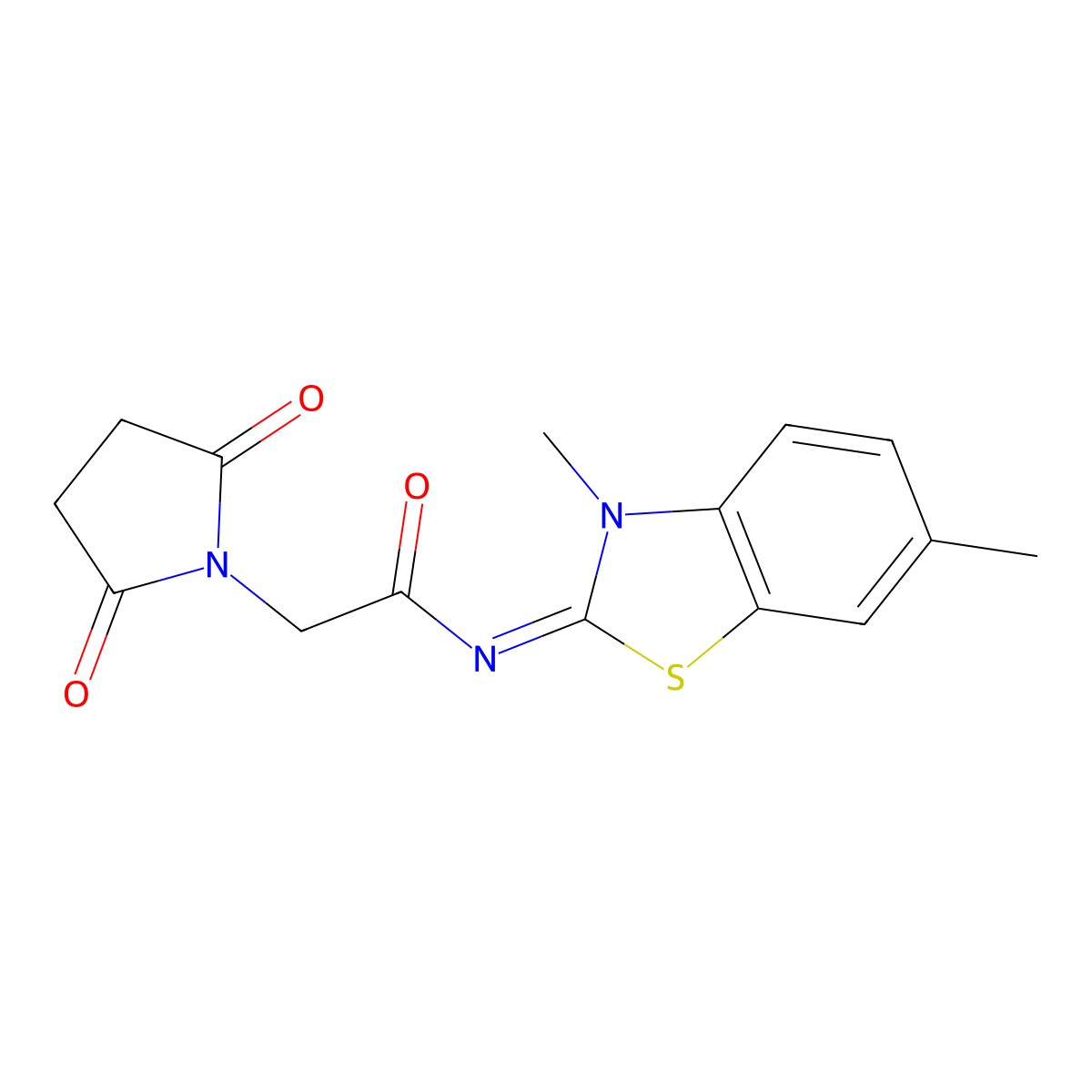 (E)-N-(3,6-dimethylbenzo[d]thiazol-2(3H)-ylidene)-2-(2,5-dioxopyrrolidin-1-yl)acetamide molecular structure, CAS 392324-92-4