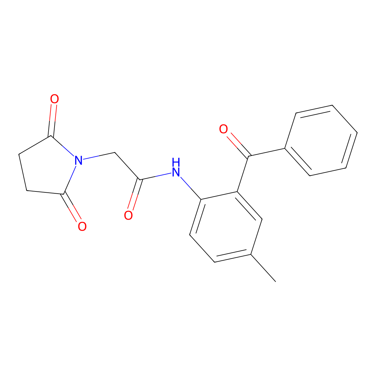 N-(2-benzoyl-4-methylphenyl)-2-(2,5-dioxopyrrolidin-1-yl)acetamide molecular structure, CAS 392324-94-6