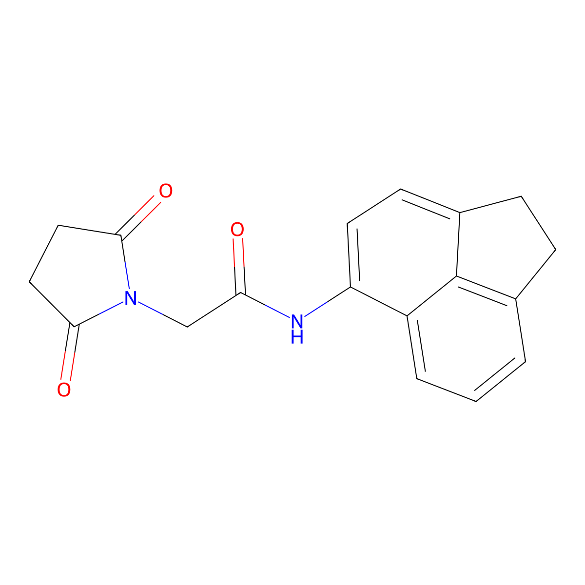 N-(1,2-dihydroacenaphthylen-5-yl)-2-(2,5-dioxopyrrolidin-1-yl)acetamide molecular structure, CAS 392324-96-8