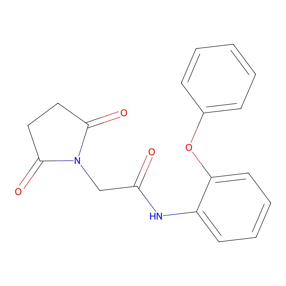 2-(2,5-dioxopyrrolidin-1-yl)-N-(2-phenoxyphenyl)acetamide molecular structure, CAS 392324-98-0