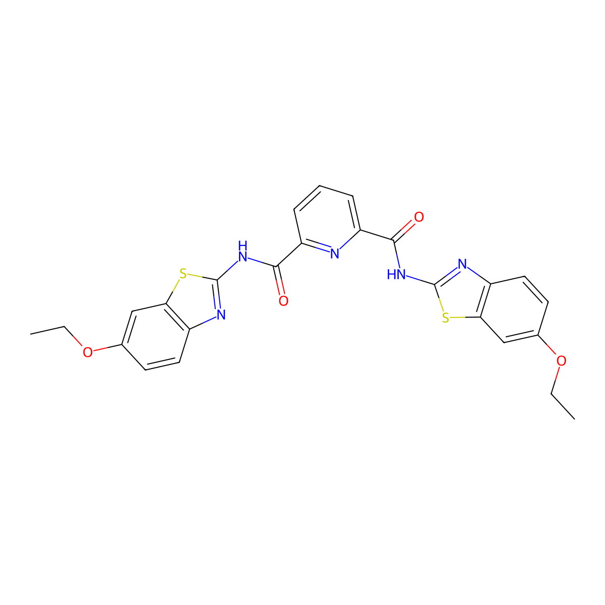 N2,N6-bis(6-ethoxybenzo[d]thiazol-2-yl)pyridine-2,6-dicarboxamide molecular structure, CAS 392325-10-9