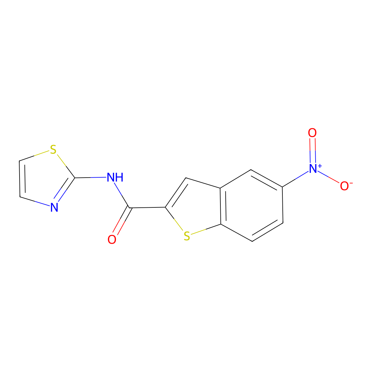 5-nitro-N-(1,3-thiazol-2-yl)-1-benzothiophene-2-carboxamide molecular structure, CAS 392325-36-9