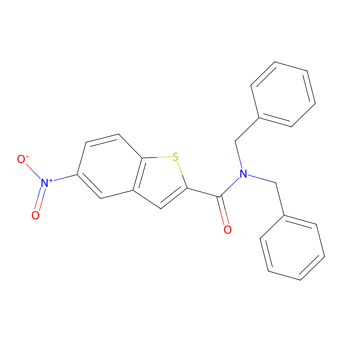 N,N-dibenzyl-5-nitro-1-benzothiophene-2-carboxamide molecular structure, CAS 392325-37-0